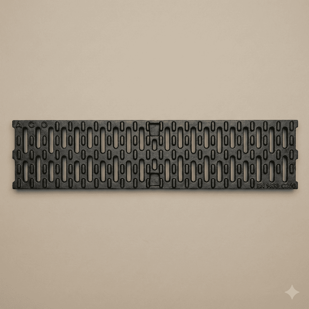 Rejilla KlassikDrain DrainLok™ K100 Tipo 492D Plástico negro Microgrip ranurado 1 metro de longitud por Grupo RIVEND Mexico