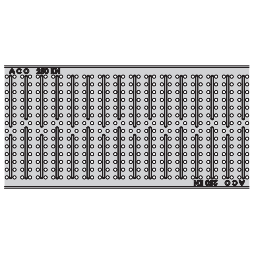 Rejilla KlassikDrain DrainLok™ K200 Tipo 611D Acero galvanizado perforado de 1 metro de longitud por Grupo RIVEND Mexico 2
