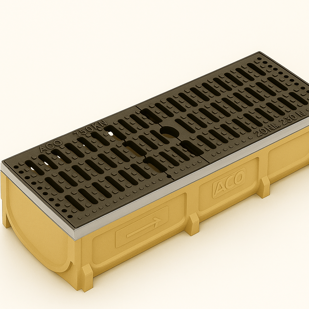 Rejilla KlassikDrain DrainLok™ K200 Tipo 660D Hierro dúctil ranurado con Canal de Concreto Polimérico de 1 metro de longitud por Grupo RIVEND Mexico 2